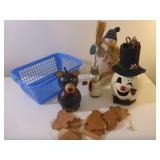 Gourd Decorations, Cedar Ornaments, Snowman
