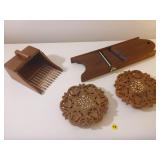 Slaw Cutter, Cranberry Scoop/Rake, Trivets