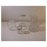 Glass Pitcher, Glass Jars