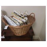 Wicker Wash Basket with Hangers (slight damage)