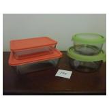 Pyrex Glass Containers, Plastic Lids