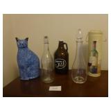 Bottles, Decanter, Ceramic Cat, Wine Bottle...
