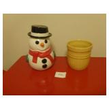 Snowman Cookie Jar, Utensil Crock