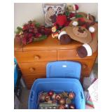 Christmas Pillow, Balls, Storage Tub