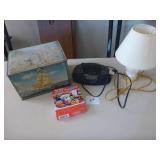 Table Lamp, Tins, Radio Alarm, Puzzle