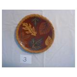 Ned Foltz Redware Pottery Leaf Plate 1999 Signed