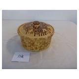 Brown Spatterware Casserole Dish with Lid