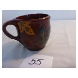 Ned Foltz Redware Pottery Leaf Mug 1997-98 Signed