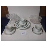 1 Place Setting China, Cups & Saucers, Glass...