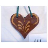 Ned Foltz Redware Pottery Heart Ornament...