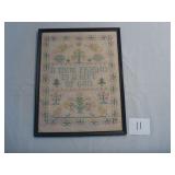 Framed Cross Stitch Sampler