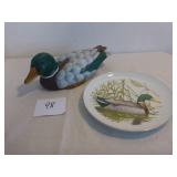 Mallard Duck Decoy & Ned Smith Plate