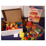 Legos, Lincoln Logs, Playskool Bristle Blocks