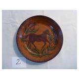 Ned Foltz Redware Pottery Horse Plate 2003 Signed