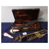 Olds Ambassador Trumpet in Case, Music Stand
