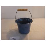 Blue Pottery Bucket (signed)
