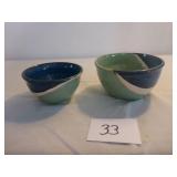 2 Matching Pottery Bowls (signed)