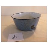 Blue Spatterware Agate Dish