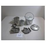 Tin Pail & Cups, Old Cookie Cutters