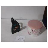Handpainted Sadiron, Ceramic Keepsake Box