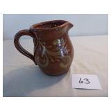 Glazed Redware Pottery Pitcher
