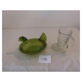 Green Chicken on Nest (factory blemish) & Glass