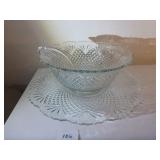 Very Large Punch Bowl with Base Plate, Glass...
