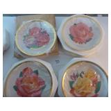 4 American Rose Society Collector Plates 1986