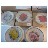 5 American Rose Society Collector Plates 1981 &...