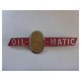 Oil-Matic Tin Name Plate Sign