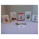 Disney Hallmark Ornaments & Mickey Mouse Spoon