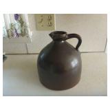 Brown Earthenware Jug (chip off spout)