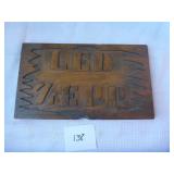 Led Zepp Wooden Plaque