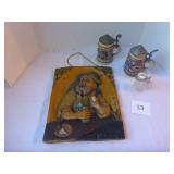 Wall Hanging & 3 Small Beer Steins