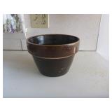 Brown Earthenware Mixing Bowl