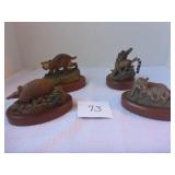 4 Hamilton Collection Audubon Bronze Wildlife...