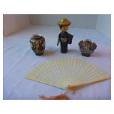 Oriental Vases, Doll, Fan