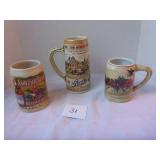 3 Beer Mugs (Anheuser Busch, Strohï¿½s, Budweiser)