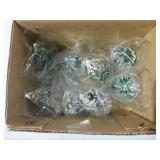Village Frosted Topiary Trees Set of 8 #52035