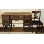Antique Carved Victorian Desk, Music Back Chair