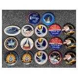 17 NASA Pins, 4 Space Shuttles Challenger, 6