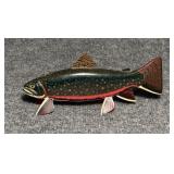 Hand Carved, Signed J.W. Trout Fish Decoy