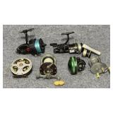 6 Fishing Reels, Penn #25, Pflueger 1554, Johnson