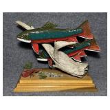 Hand-Carved, Painted, Signed Brook Trout Sculpture
