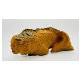 Hand Carved Wooden Fish with Human Face,