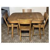 Nice Solid Oak Farm Type Table with 4 Chairs