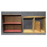 2 Small Wooden Book Shelves, Colorful one is 23'