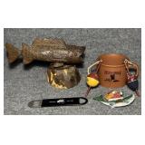 Wood Carved Fish, Field and Stream Mug,