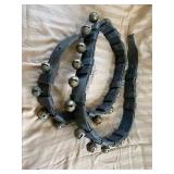 86" Black Leather Strap with Brass Sleigh Bells