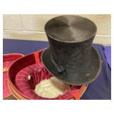 Leather Hat & Hat Box